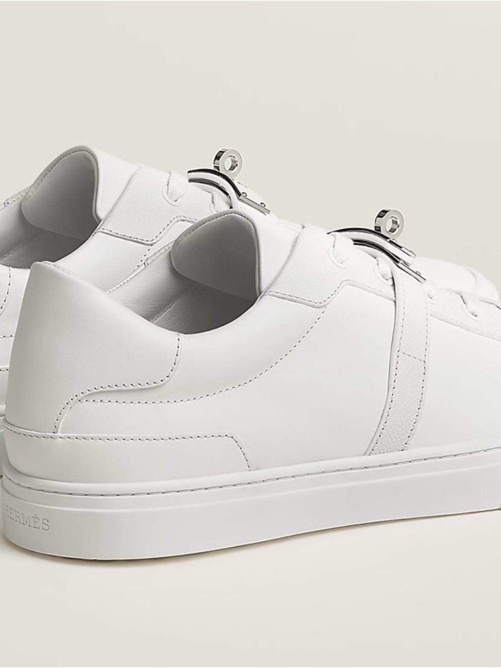 BRAND NEW! Hermes Day Sneaker. White perforated leather. Size: EU 39/US 8.5. - Picture 13 of 14